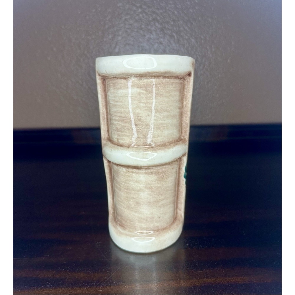 Vintage 1960's Cal Dania Pottery Ceramic Japanese Coastal Scene Motif Vase - Picture 5 of 10